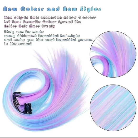 New 10 Pc Of Four Color Mixed Piece Extension Hair Pieces Highlighting Wigs … - Picture 2 of 4